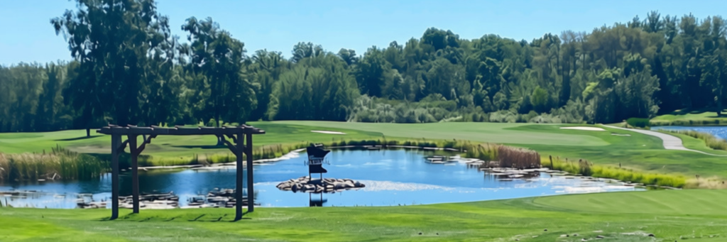 Places to Explore Minnesota National Golf Course logo with a blue graphic mark.